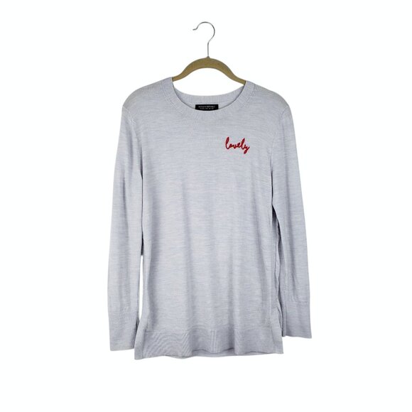 Banana Republic Womens Extra Fine Merino Wool Lovely Blue Gray Sweater Small - Picture 1 of 9